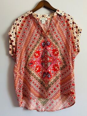 Rachel Zoe Sleeveless Bandana V-Neck Blouse Size Medium